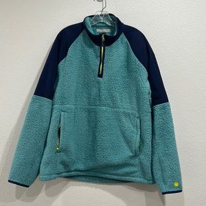 Outerknown Skyline 1/4 Zip Popover Mens Size XL Soft Sherpa Fleece  Sweater Blue